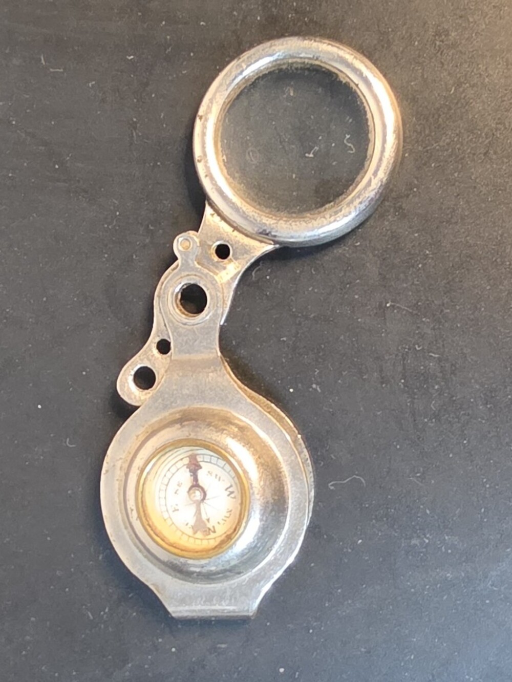 Vintage Testrite Combo Compass And Magnifying Glass Loupe